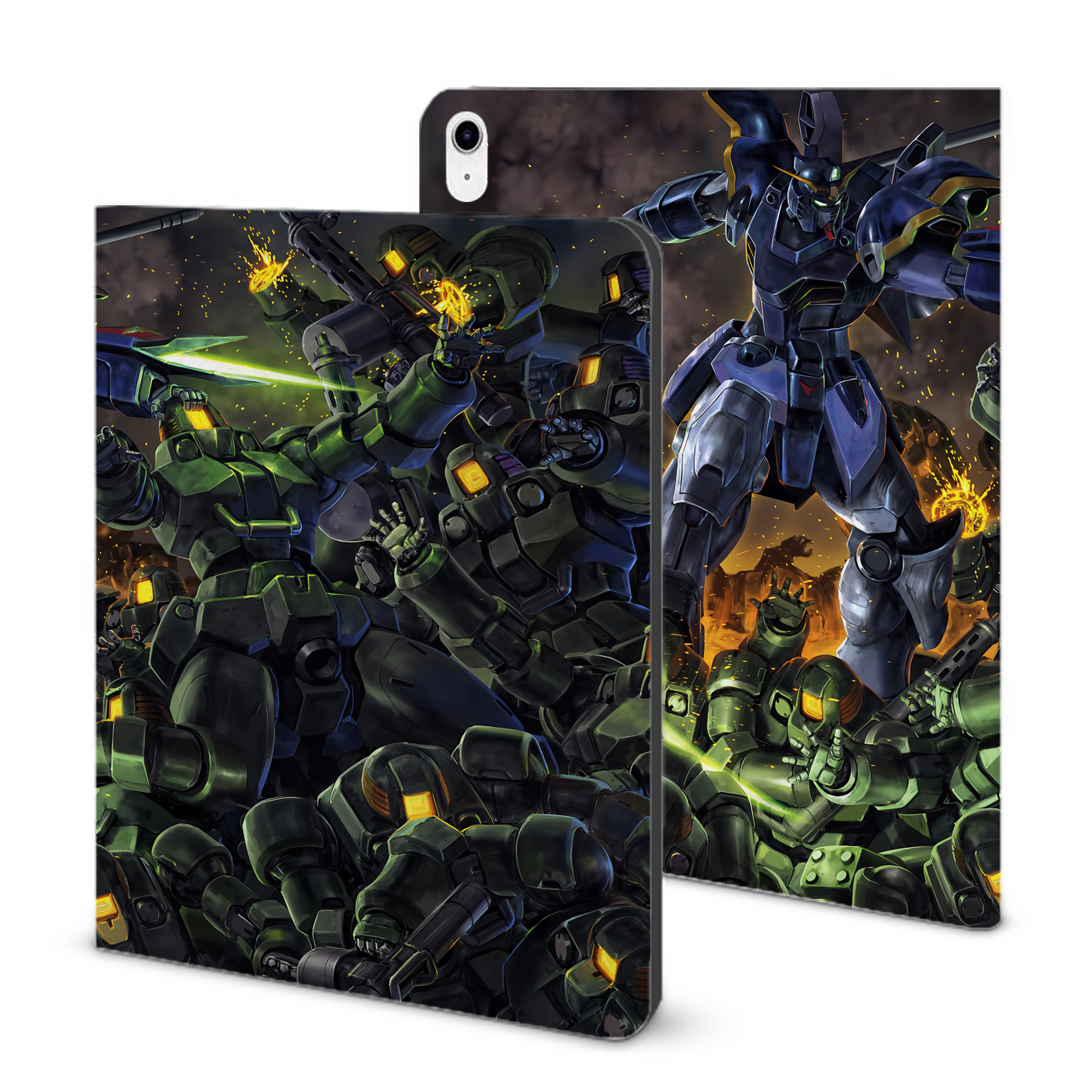 （画像用） 機動戦士ガンダム Mobile Suit Gundam IPad ケース ブック型 PUレザー TPU 耐衝撃 軽量 薄型 ペン収納なし 全面保護 IPad 各モデル対応